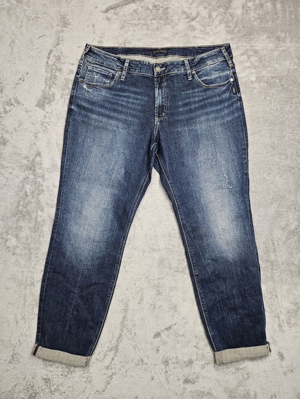 Silver Jeans Co Boyfriend Jeans Size 18L New Blue Denim